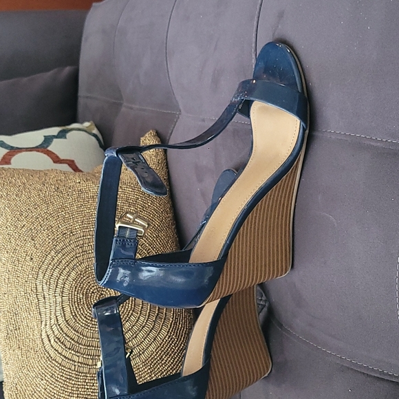 Ankle strap wedge sandals. Never size 8.5 worn once. Size 9 worn once - Picture 1 of 4